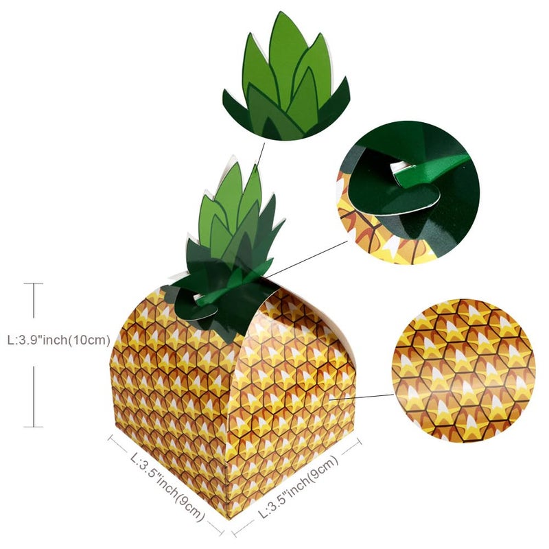 OurWarm 24pcs Pineapple Favor Boxes Small 3D Pineapple Gift Boxes for Tropical Hawaiian Themed Party Decorations, Goodie Boxes for Luau BBQ Summer Beach Pool Fruit Candy Boxes Party Favors - Image 3